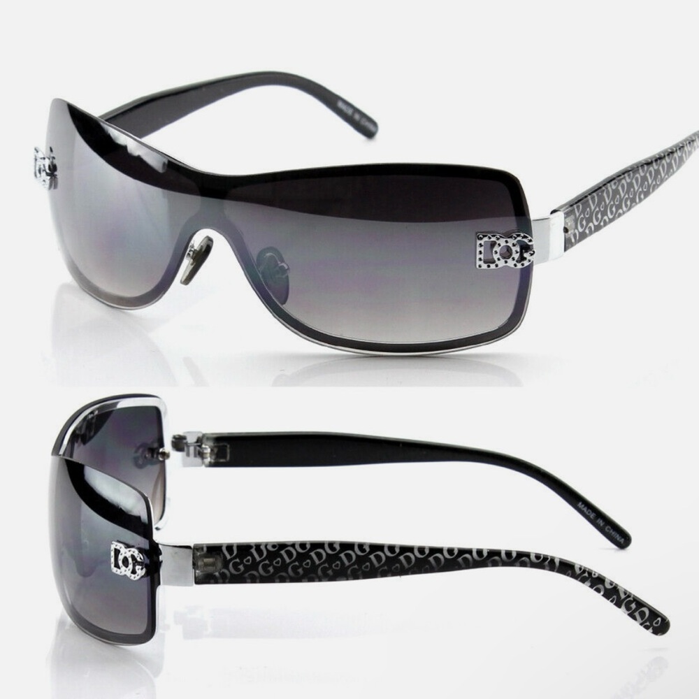 Black and Silver Y2K Sunglasses